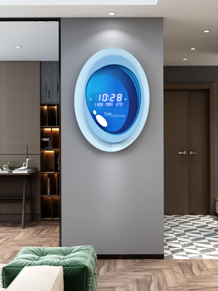 Ewiger Kalender 2022 neue elektronische Uhr hängende Wand Wohnzimmer Wanduhr einfache moderne Mode kreative Uhr Image