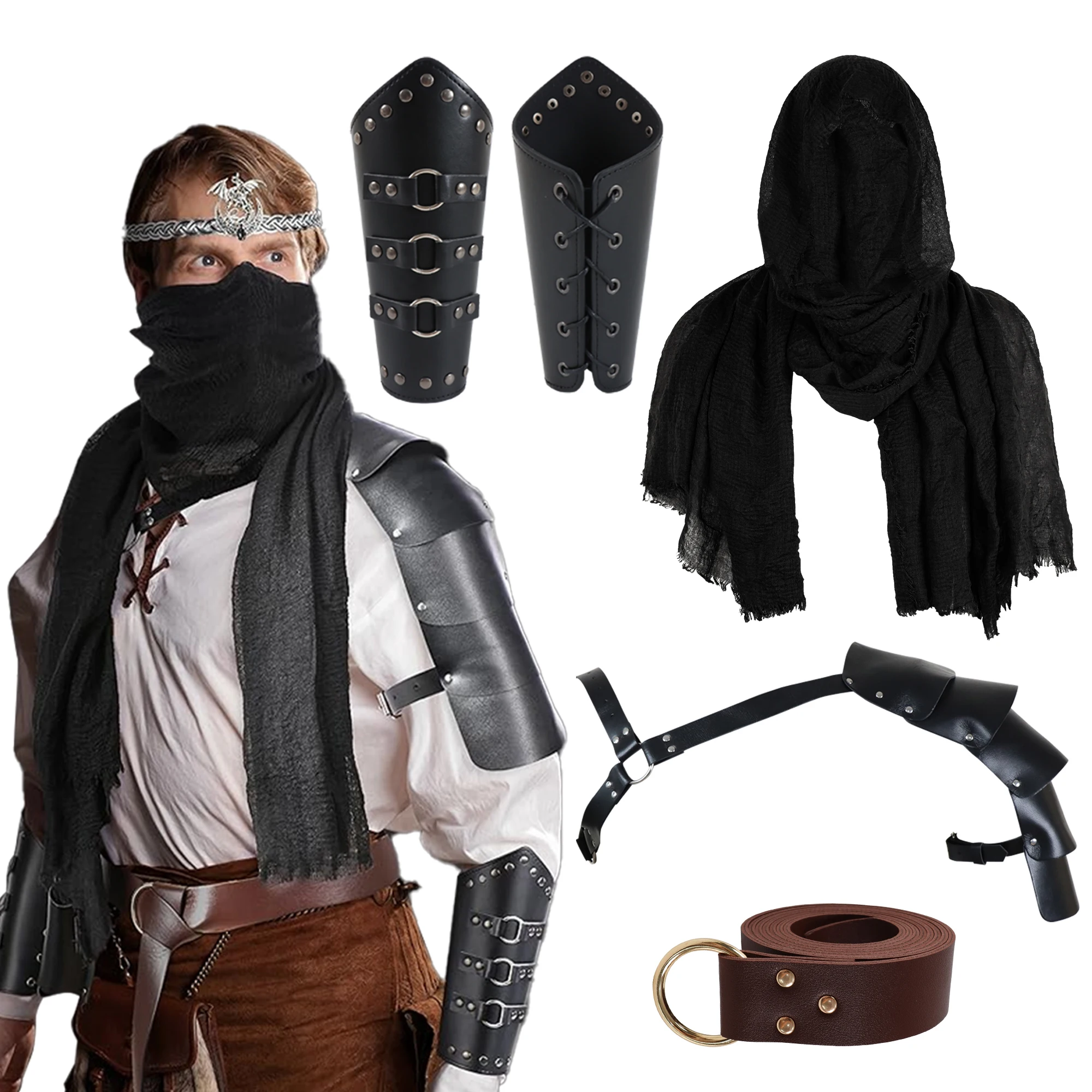 5 stücke neue mittelalter liche Wikinger Krieger Ritter Armband Schwert Scheide Leder Halloween Zubehör Kostüm Image