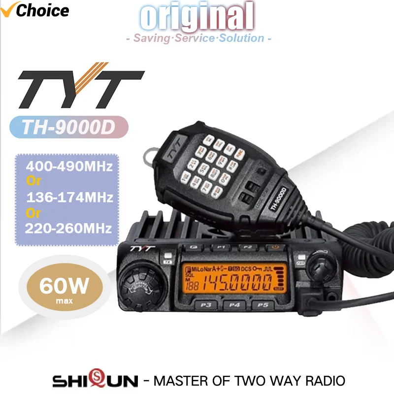 TYT TH-9000D Plus Mobiles Station-Autoradio VHF136-174 MHz oder UHF400-490 MHz 220–260 MHz Hochleistungs-Walkie-Talkie-Radios mit 60 W und 45 W Image