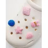 5 Stück Schuh Charms abs rosa Kaninchen Stern runde Accessoires DIY Süßigkeiten Farbe Schnalle Dekor Clog Ornamente Loch Schuhe Dekorationen