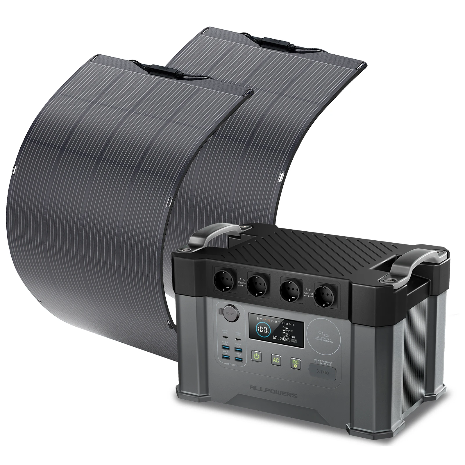 All powers 200w/400w faltbares Solar panel tragbares mono kristallines Solar ladegerät für All powers Kraftwerk 2000w Solargenerator Image