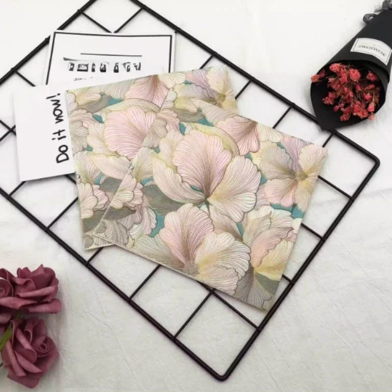 Bunt bedruckte Servietten drei dimensionale Blumen quadratische Servietten Hochzeit Hotel party falten Gesichts tücher 20 stücke/pac 33*33cm Image