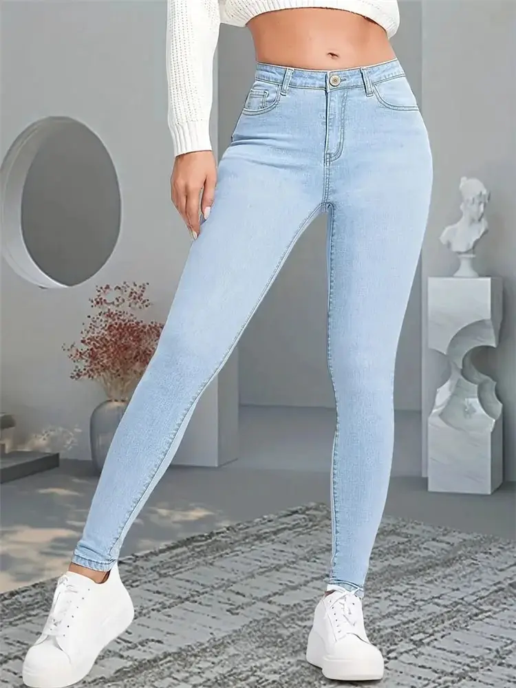 Frauen Stretch Skinny Jeans Dame Slim Fit Bleistift Jeans Mädchen Leggings Straight Leg Jeans hose blau grau schwarz sexy lange Hose