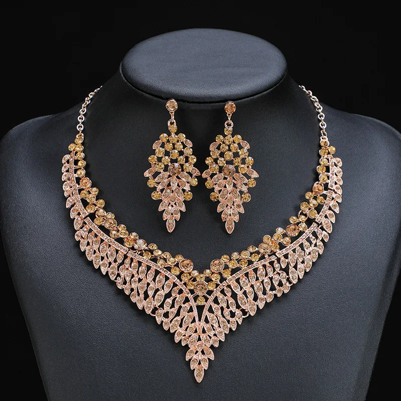 3 STÜCK Damenmode Sternenblatt Verzierungen Halskette Ohrringe Schmuckset Hochzeit Bankett Party Festival Geschenk 8884 Image
