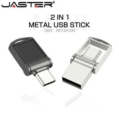 TYPE-C USB-Flash-Laufwerk 64GB Super Mini Metall Memory Stick 32GB für Handy-Stick 16GB Silber Image