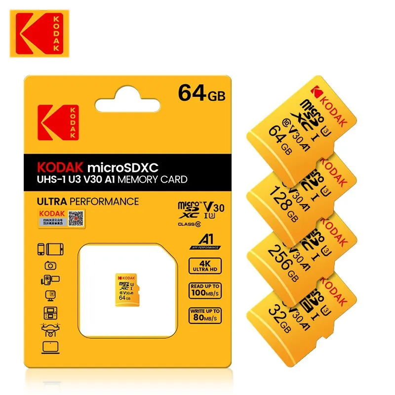 Kodak micro sd karte mini sd class10 32gb 64gb 128gb 256gb high speed write super kompatibilität handy kamera meomory karte Image