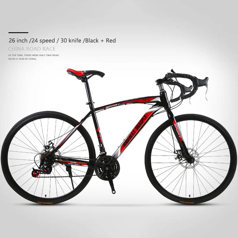 Mountian Bike MTB Rennrad Fahrrad Stahl Rahmen 48cm Fahrrad 24 Geschwindigkeit 26 Zoll 30 40 Kinfe Rad Disc bremse Racing Bike Freilauf