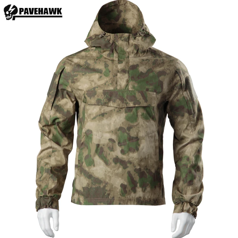 Kapuze Kampf Wind breaker Herren schnell trocknende verschleiß feste elastische Jagd Pullover Big Pocket Camouflage taktische Jacke Image