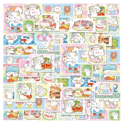 35 stücke niedlichen Kätzchen Cartoon Graffiti Aufkleber dekoriert Notebook Wasser Tasse Tagebuch Image