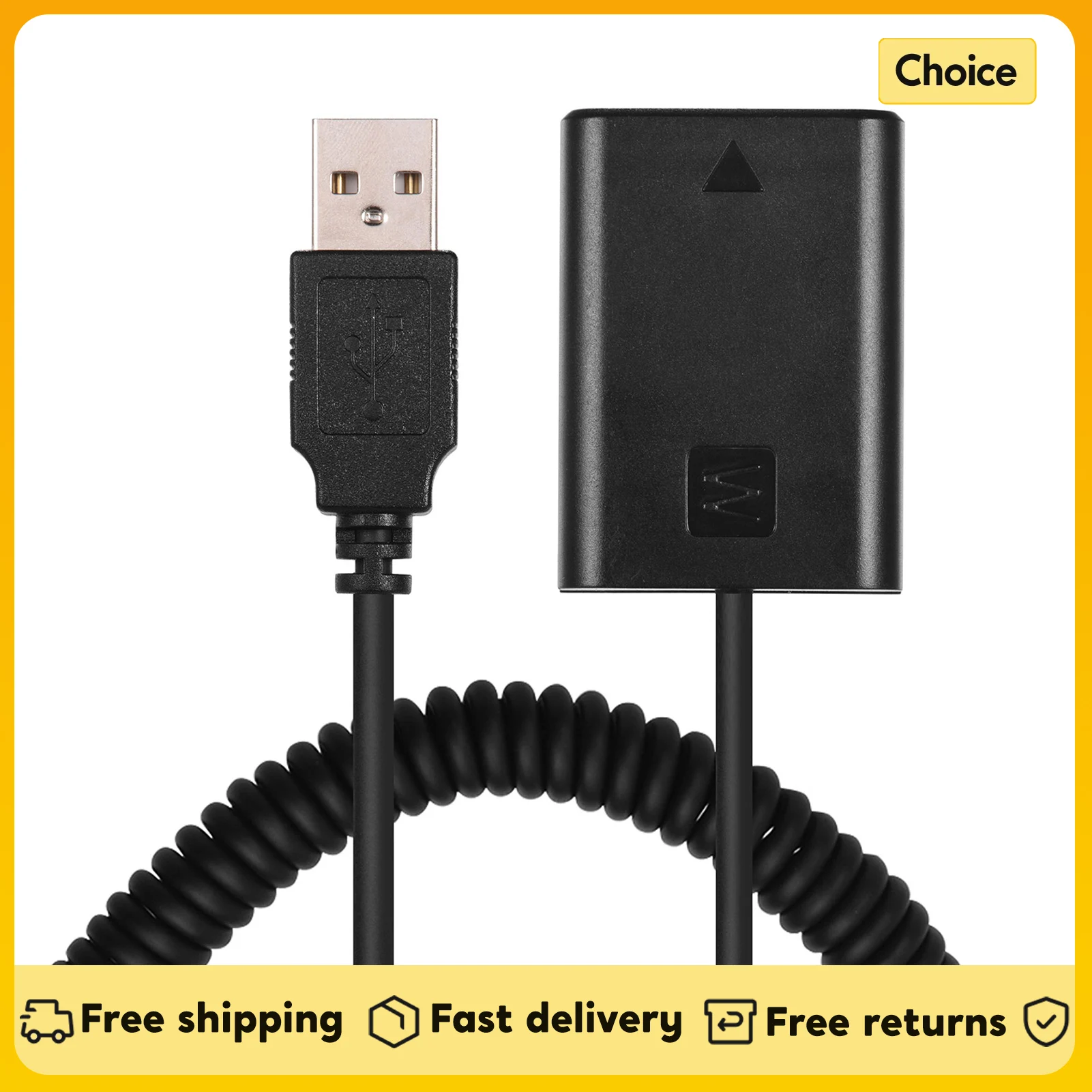 5V USB NP-FW50 Dummy-Akku-Koppler-Adapter mit flexiblem Federkabel für Sony A7 A7II A7R A7S A7RII A7SII A6000 Kamera Image