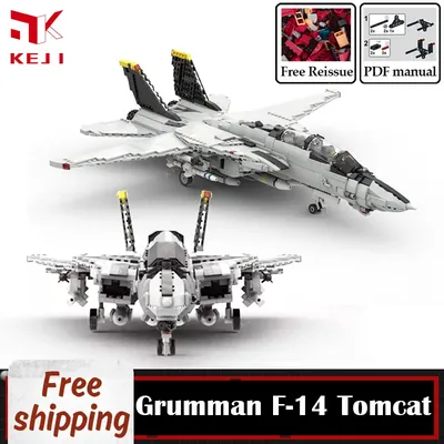 Keji moc grumman F-14 tomcat flugzeug minifig skala rc flugzeug modell bausteine ziegel kit diy spielzeug weihnachts geschenk Image
