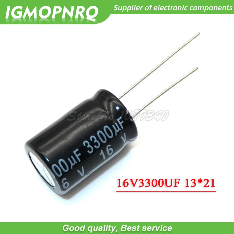 10PCS 16V3300UF 13X21MM 3300UF 16V 13*21 Aluminium-elektrolytkondensator Image