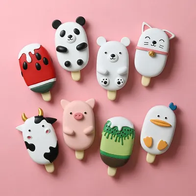 Cartoon Niedliche Tier Küche Kühlschrank Magnet Harz Obst Popsicle Eis Hause Dekoration Mehrfarbig Optional Image
