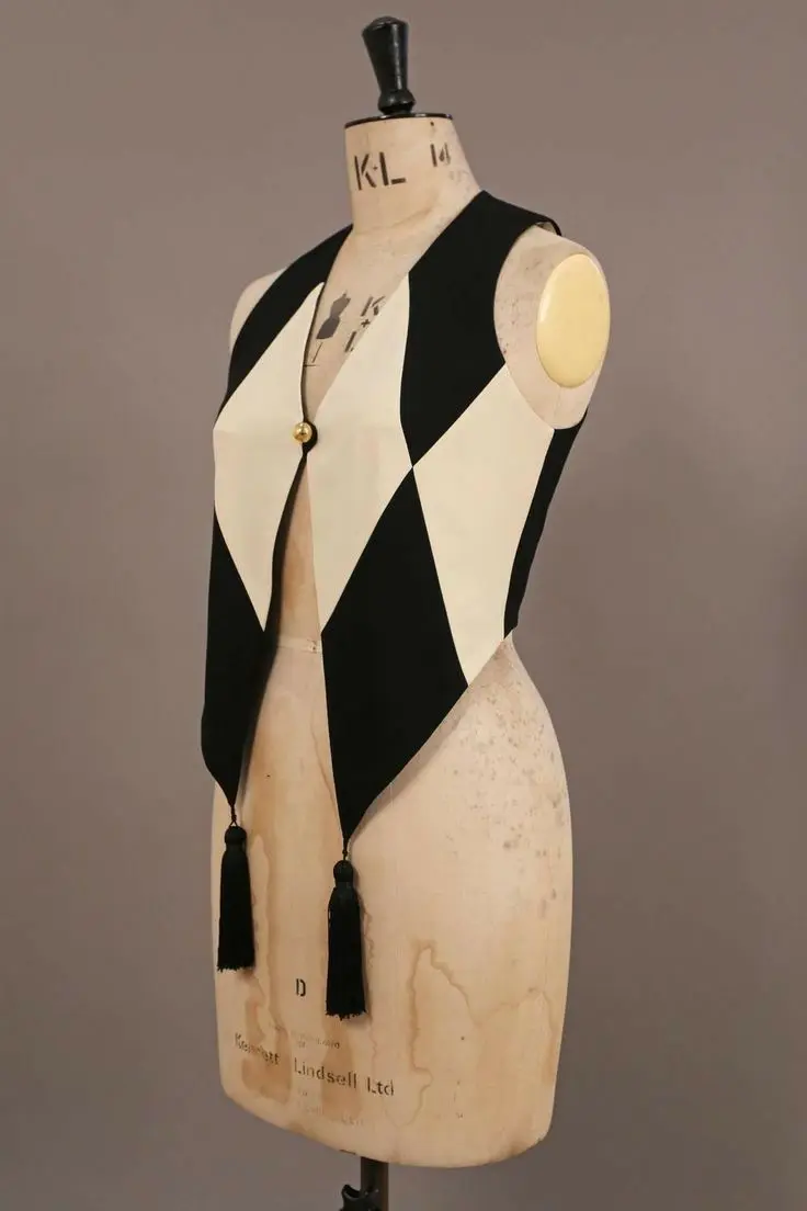1920er Jahre Damen Gothic Vintage Schwarz-Weiß-Weste viktoria nische Weste mit hängenden Quasten Erwachsenen Halloween Karneval Kostüm