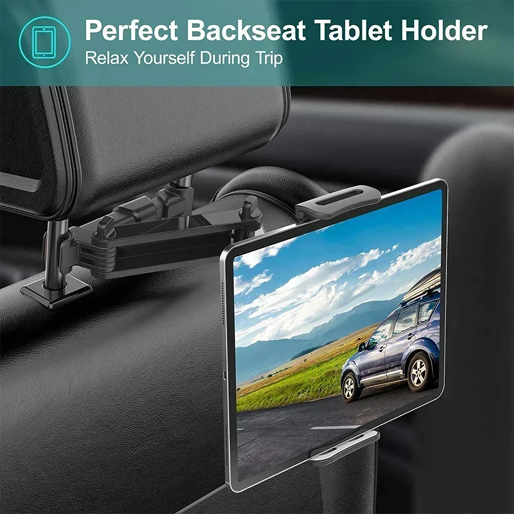 Universal Auto Rücksitz Kopfstütze Halterung Für iPad Air 1 2 4-11 Zoll 360 Rotation Mini Tablet PC Auto Auto Telefon Halter Stehen Image