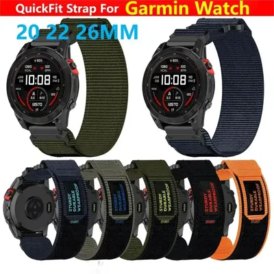 22 26 mm Nylon-Militärarmband für Garmin Fenix 7 7X PRO 6 6X 5 5X Plus Quickfit-Band für 965 Instinctive Tactical-Armband Image
