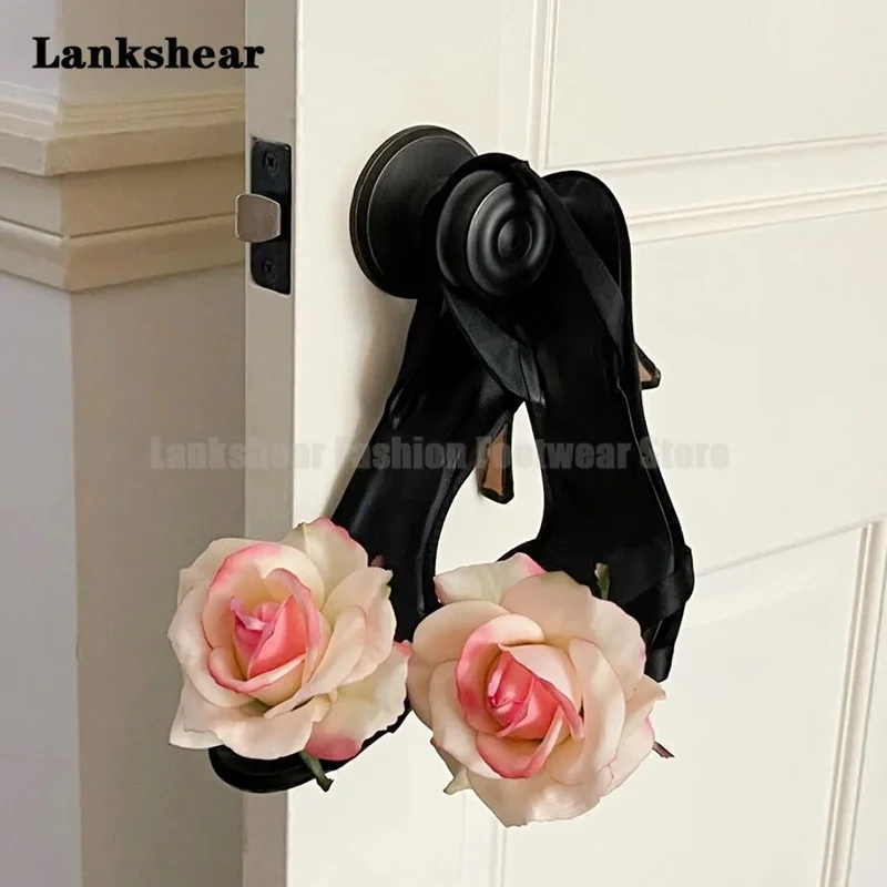 Rosa Rose hochhackige Schuhe offener Rücken leere hochhackige Schuhe Damen Sommer Rücken riemen hohle Sandalen Damenschuhe