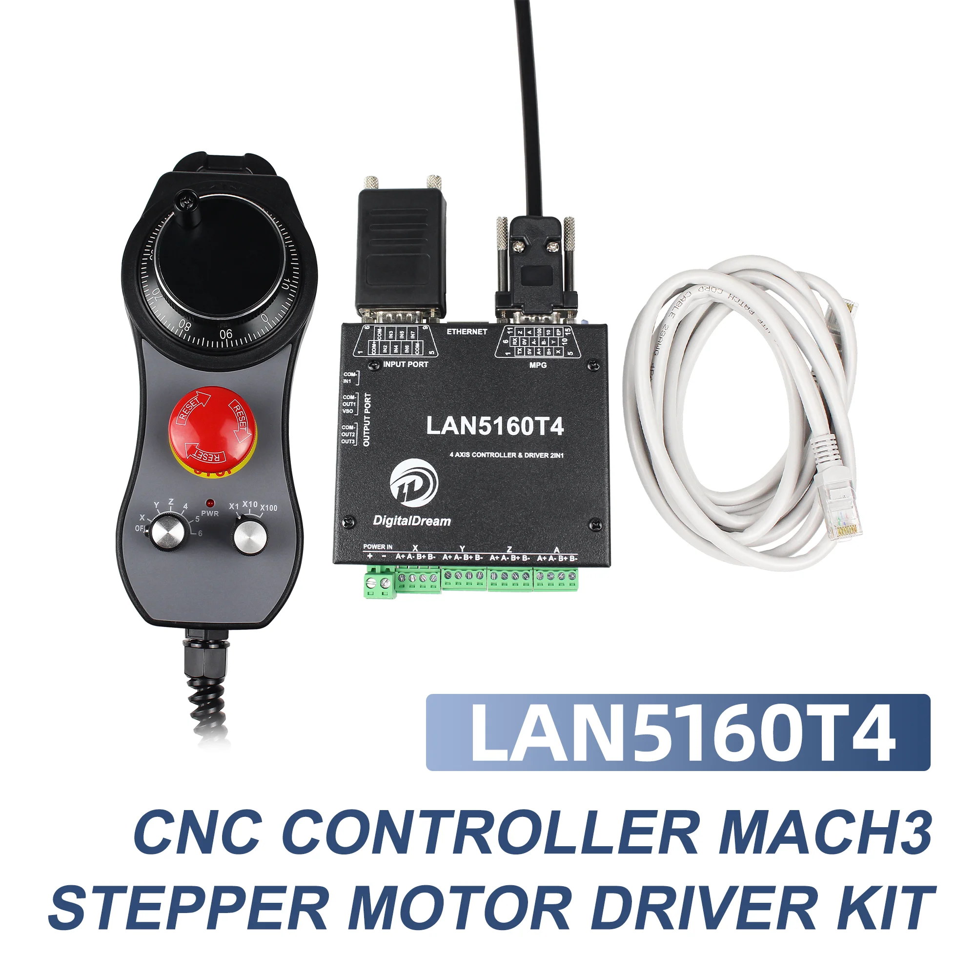 4 Achsen CNC Bewegung Digital dream Mach3 Ethernet Controller Treiber Kit & Treiber 2 in 1 Lan5160t4 6a mit 6 Achsen MPG Handrad Image
