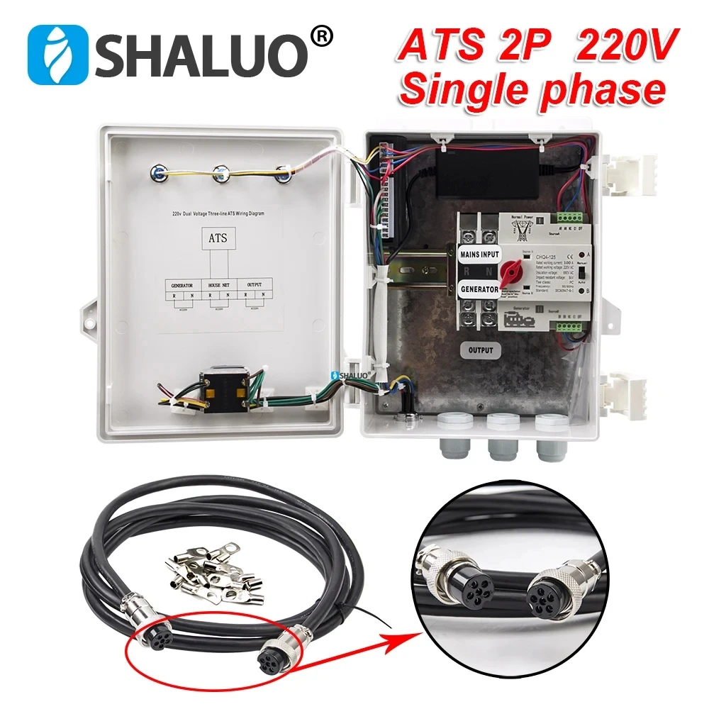10KW Generator ATS Steuerkasten Auto Start Stop Controller Modul Einphasig 220V 6 Löcher Benzinmotor 5 Löcher Dieselmotor Image