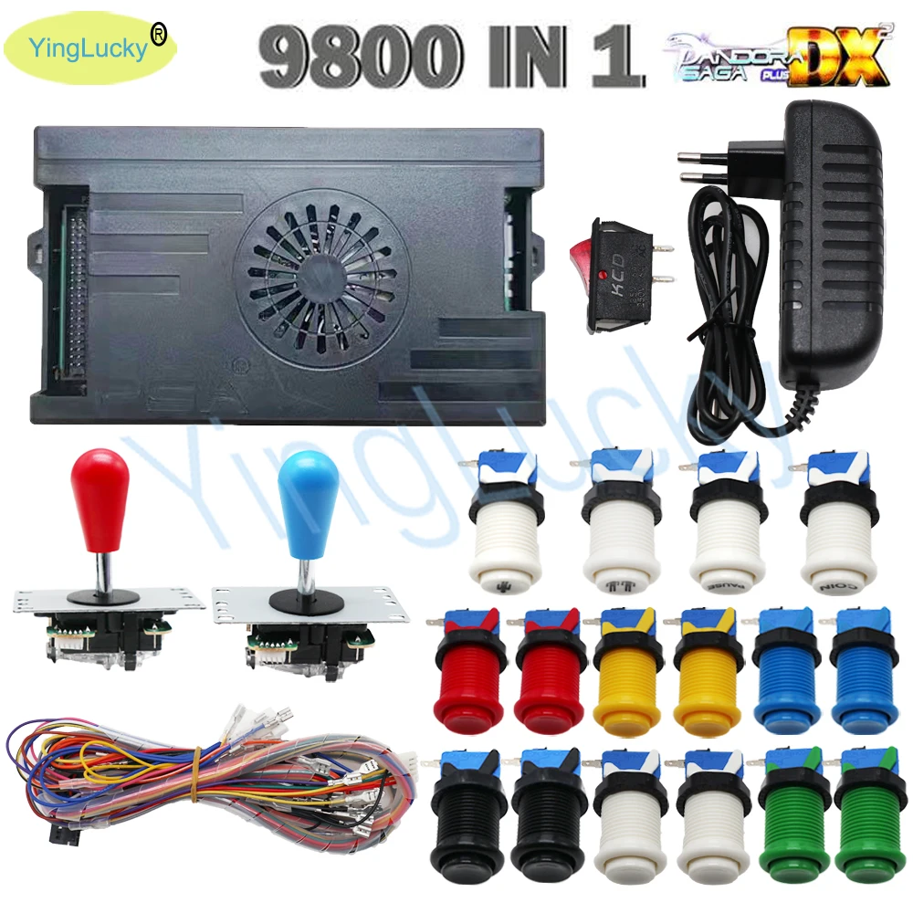 9800 in 1 Arcade-Kit Pandora Saga Box DX2 Arcade-Tasten Mame 5-poliger Joystick American Style Push Button Arcade-Spielekonsole Image