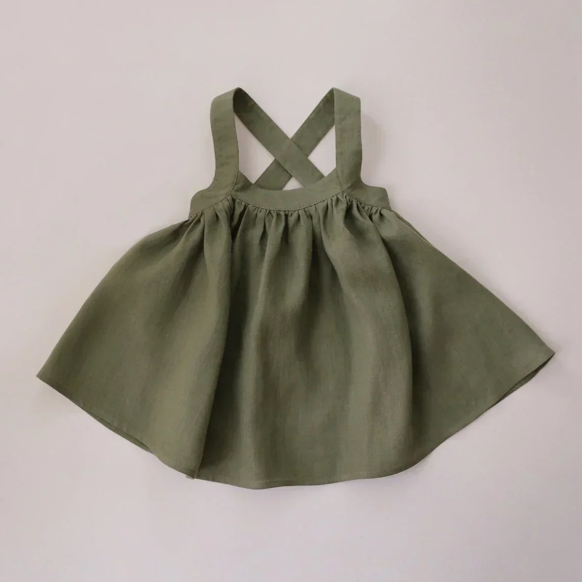 Vintage Baby Mädchen Trägerkleid Leinen Baumwolle Kinder Kleid Frühling Kleinkind Mädchen Bohemian Kleid Für 0-5 Jahre Baby Mädchen Kleidung Sommer Image