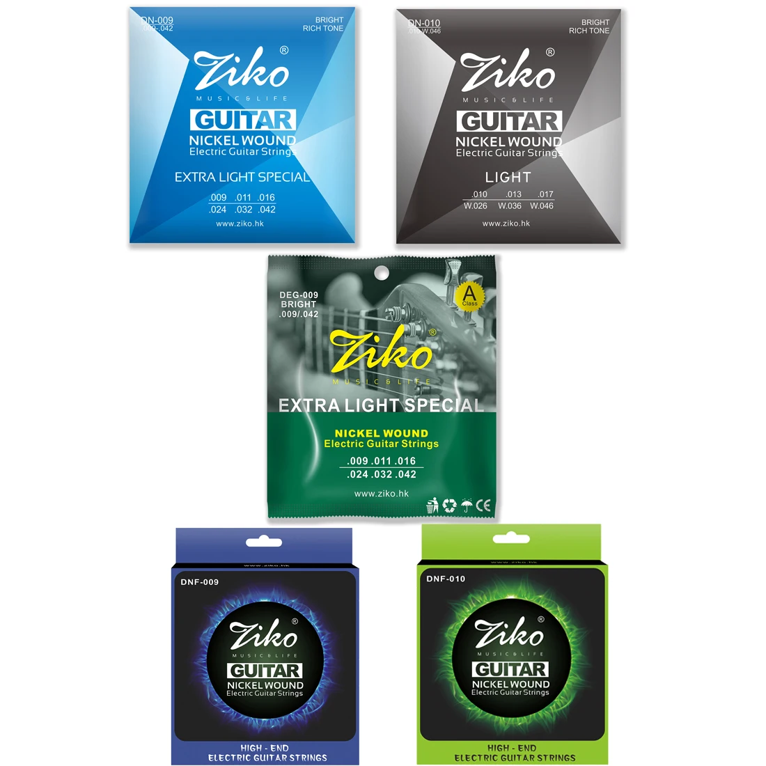 Ziko E-Gitarren saiten Kohlenstoffs tahl Sechseck legierung Anfänger profession elle Übungs saiten E-Gitarren-Zubehör Image