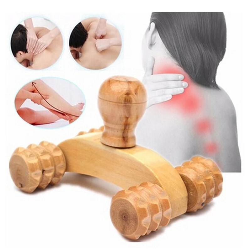 Massivholz Ganzkörper 4 Räder Holz Auto Roller entspannende Hand massage Werkzeug Reflex zonen massage Gesicht Hand Fuß Rücken Körper therapie Produkt