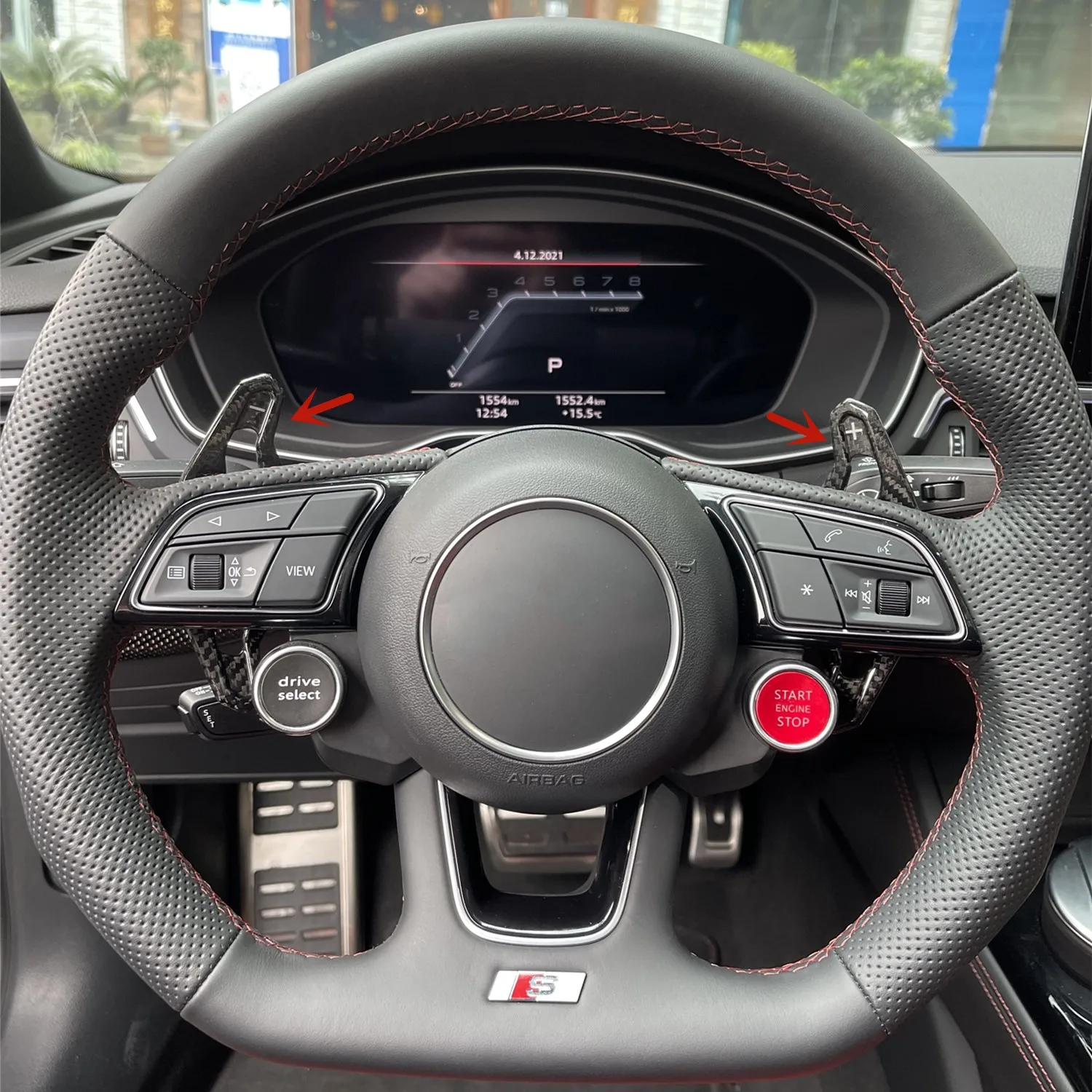 Für audi a3 8v s3 rs3 sportback e-tron hecktür 1/4-20 urus style carbon ersetzen lenkrad paddels chieber autozubehör Image