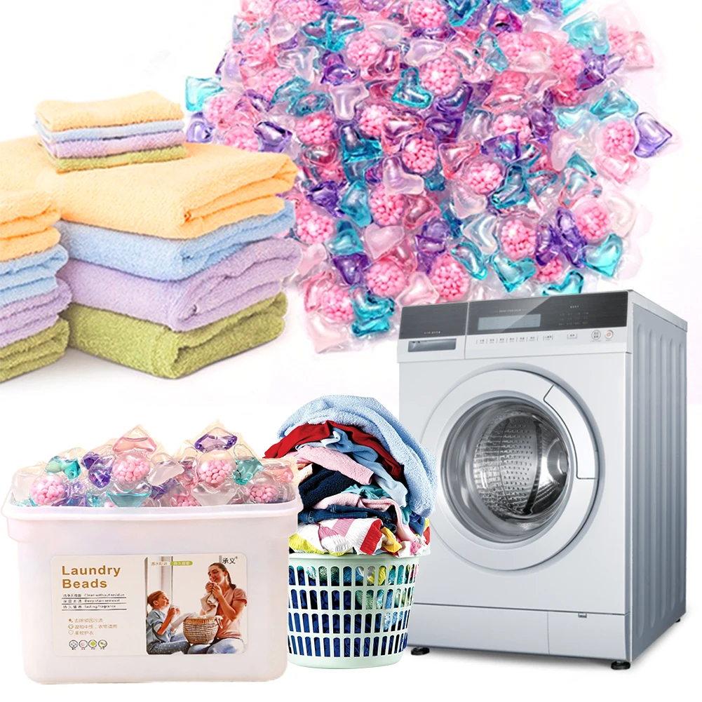 50 Stück Waschmittel Seifen kiste 5 in 1 Waschmittel Flüssigkeits kapsel Kugel Wäsche Reinigung Wasch kapseln für den Schlafsaal zu Hause Image