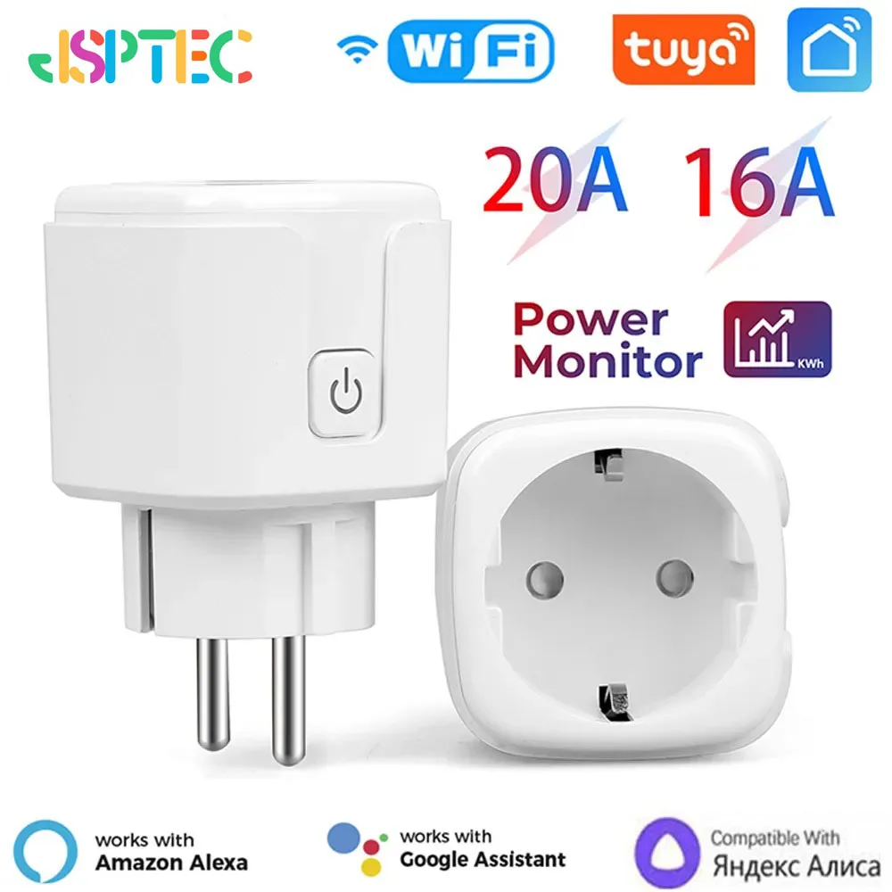Tuya Smart Steckdose EU16A/20A Wifi Smart Plug Mit Power Überwachung Smart Leben APP Fernbedienung Unterstützung Google Assistent alexa Image