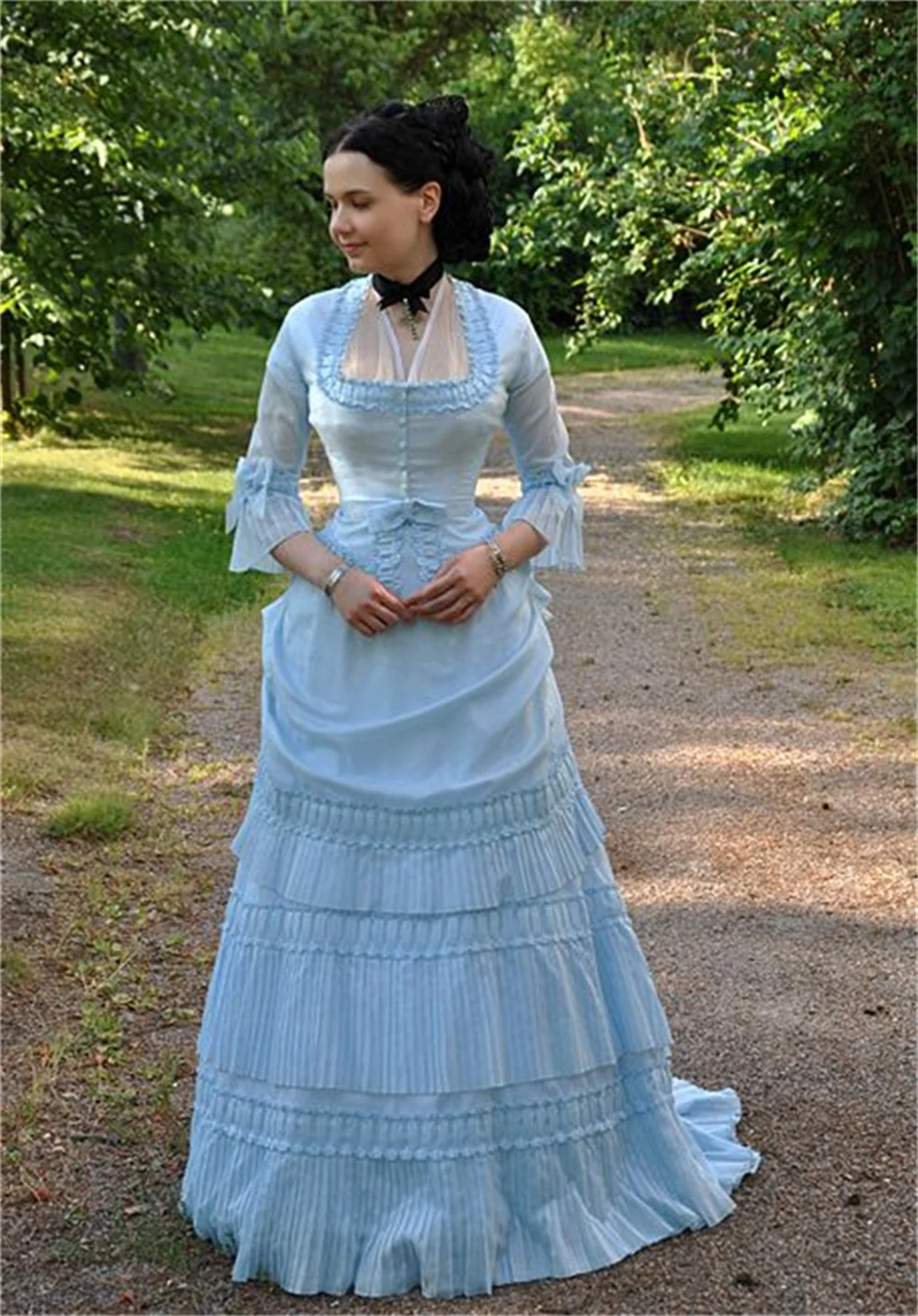 Frauen viktoria nischen Trubel Kleid Steampunk Vampir Gothic Kleid 18. Jahrhundert georgische Ära Ballkleid mittelalter lichen blauen Abendkleid