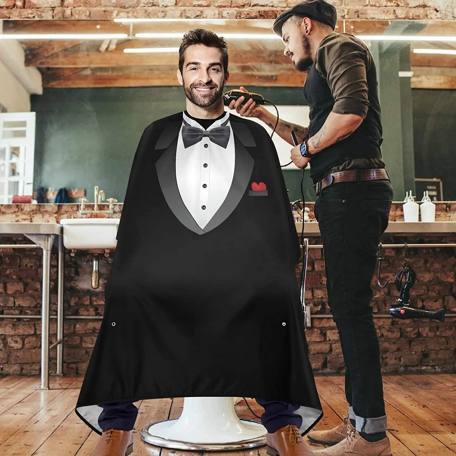 Profession elle Friseur Haars chnitt Cape Barbershop Muster von Anzug anti statische Friseur Schürze Salon Styling-Tools Image
