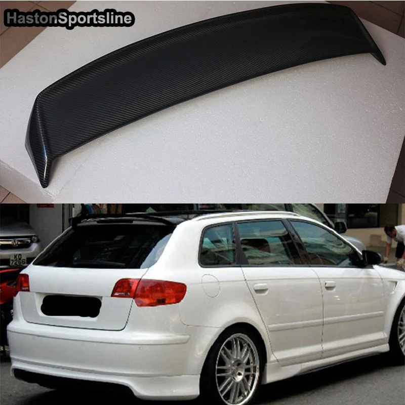 A3 8P Sportback Carbon Fiber Dach lip Spoiler Flügel Für Audi A3 fließheck 2006 ~ 2012 Image