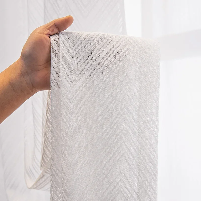 Moderne einfache Spiegels ch leier Vorhänge gestreifte Erker Wohnzimmer Schlafzimmer Balkon Sonnenschutz weiße Vorhänge Image