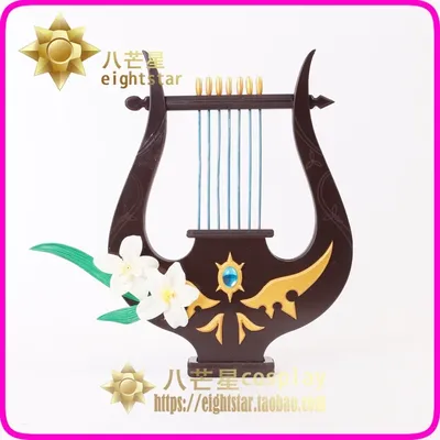 Genshin Auswirkungen Cosplay Venti Kostüm harfe Halloween Anime haar zubehör Cosplay perücke Schuhe Harfe Prop Image