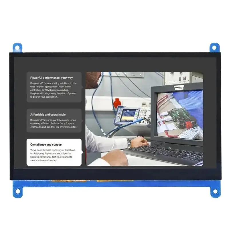 7-Zoll-LCD-Display HDMI-kompatibler Touchscreen 1024x600 Auflösung kapazitive Touchscreen-Unterstützung systeme für Himbeer-Pi Image