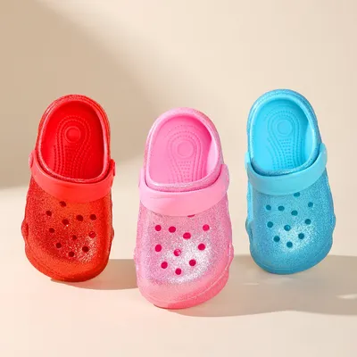 Mädchen klassische lässige Glitzer Clogs, Slip-On Strand Hausschuhe, rutsch feste Garten Clogs Schuhe für den Strand