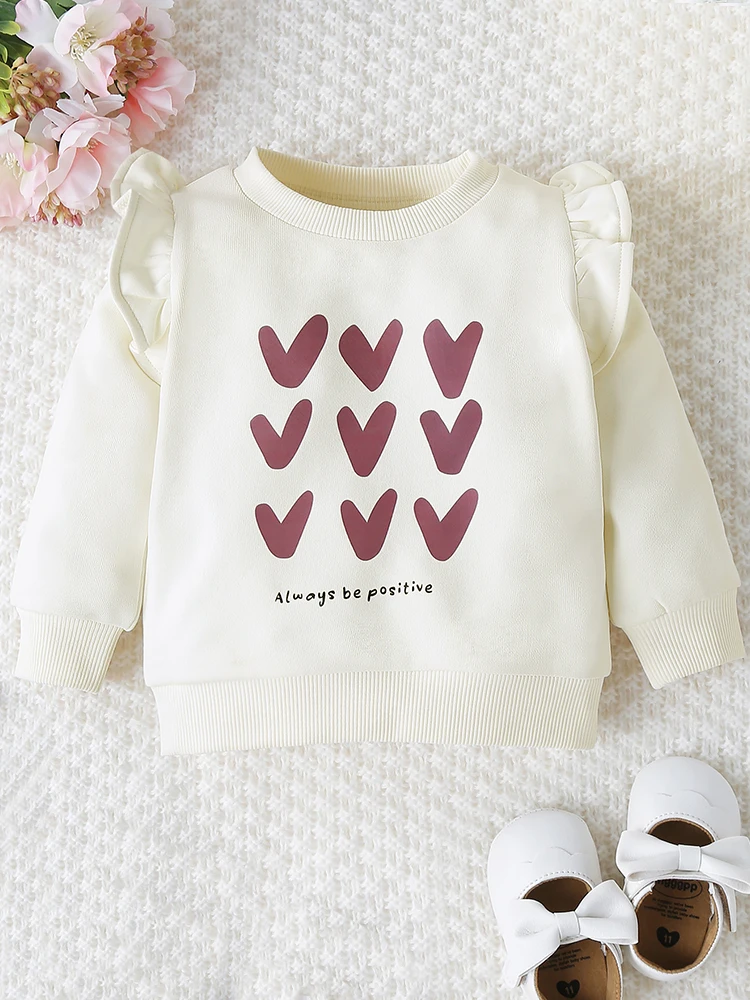 Baby Frühling und Herbst lang ärmel ige Rundhals-Liebes pullover weiche und bequeme Pullover Kinder accessoires Image