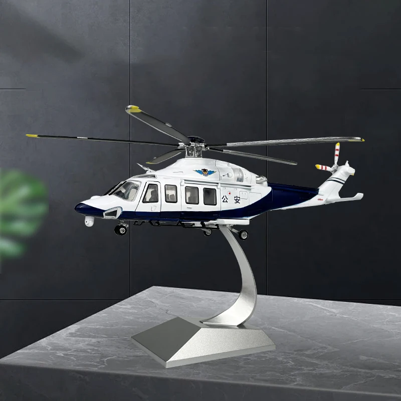 Diecast Maßstab 1:32 AW139 Hubschrauber Polizei Öffentliche Sicherheit Simulation Legierung Fertiges Produkt Flugzeug Modell Sammlung Geschenk Spielzeug Image