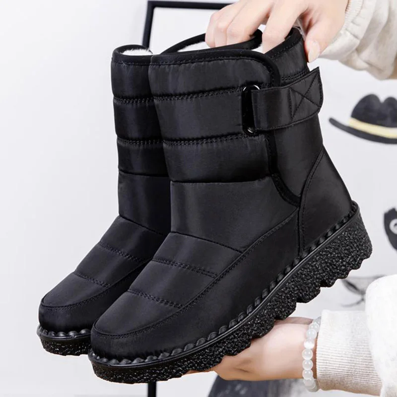 Stiefel Frauen Schnee Neue frauen Stiefel Plattform Frauen Schuhe Pelz Warm Halten Schuhe Frau Plüsch Casual Winter Frau Stiefel botas Mujer