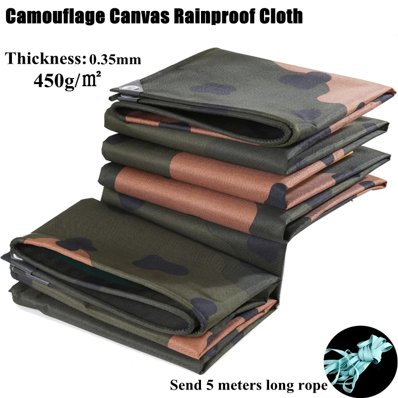 0,35mm Camouflage Plane PVC Beschichtet Regendicht Tuch Außen Markise Lkw Baldachin Wasserdichte Wachstuch Oxford Tuch Schattierung Segel Image