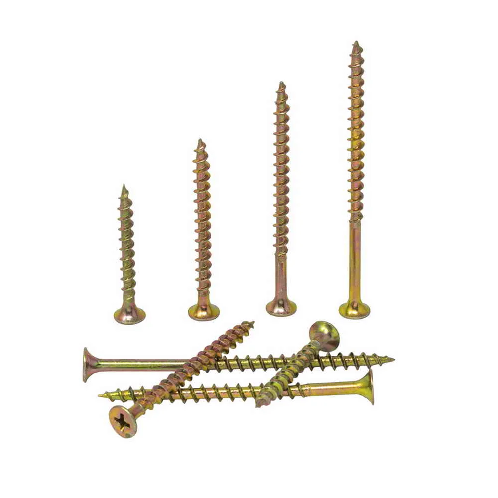 Holz Innen konstruktion Schraube Grob gewinde Phillips Antrieb Signalhorn kopf gelb Zink Trockenbau Schraube Sortiment Kit