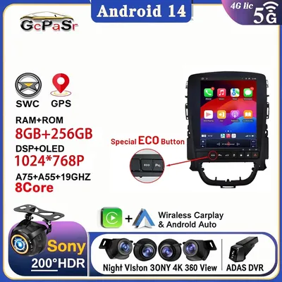 Autoradio für Opel Astra J 9,7-Android 13 Zoll Stereo-Bildschirm Multimedia-Head Unit Navigation GPS DVD Dash Cam BT