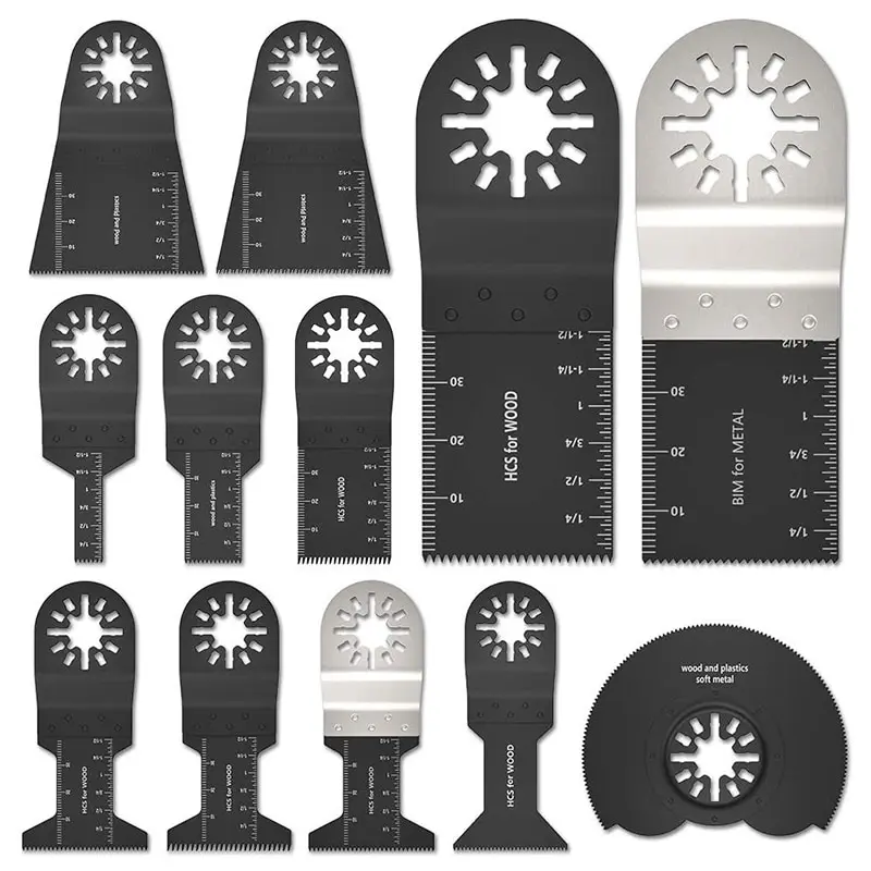 12 stücke Multifunktionale Sägeblatt Langlebige Holzbearbeitung Oszillierende Zubehör Geschlossenes Loch Joint Power Tool Oszillierende Sägeblatt Image