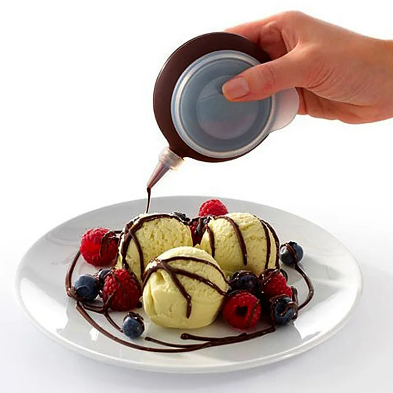 Silikon-Macaron-Dekorationstopf-Set, Schokoladen-Marmelade-Extruder, mit 5 Dekorationsöffnungen, geeignet für Macron, Kuchen-Backzubehör Image