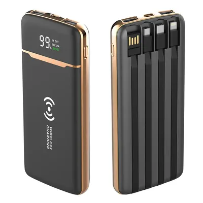 Power Bank 20000 mAh kabelloses Ladegerät Powerbank integriertes Kabel tragbares Ladegerät für iPhone 15 Samsung S23 Huawei Xiaomi Poverbank