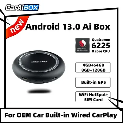 Caraibox Android 13,0 Smart Box Qualcomm Wireless Carplay Android Auto Carplay Ai Box für Auto Image