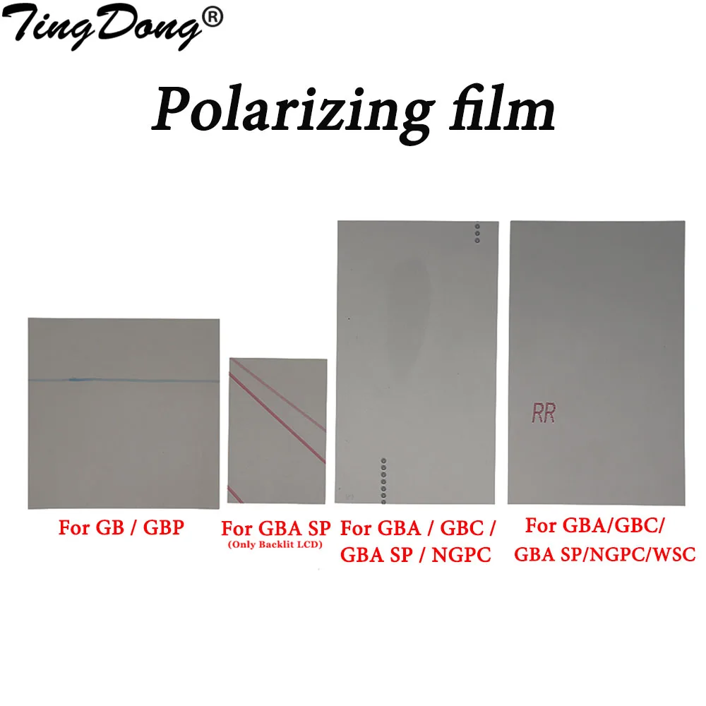 Tingdong 5pcs für gb dmg gbp hintergrund beleuchteter bildschirm teil polarisieren der film für gameboy gba gbc gba sp ngp wsc polarisator filter film Image