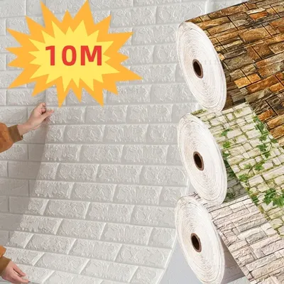 70 cm x 10 m selbstklebende Tapete, Dekoration, antike Schaumstoff-Ziegelstein-Tapete, Wohnzimmer, Image