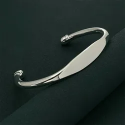 Mode Silber Farbe Medium Flache Armreif Männer und Frauen Mode Schmuck Prom Party Geschenk Schmuck
